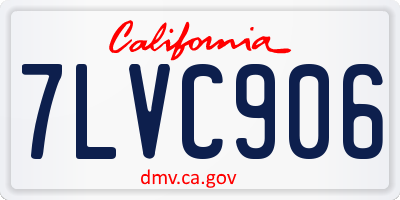 CA license plate 7LVC906