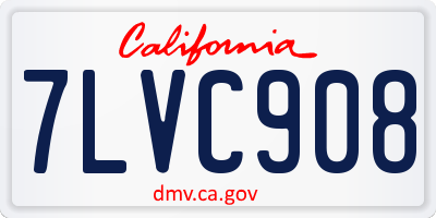 CA license plate 7LVC908