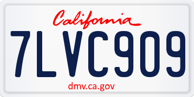 CA license plate 7LVC909