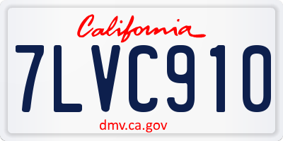 CA license plate 7LVC910