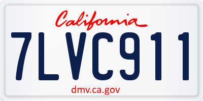 CA license plate 7LVC911