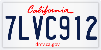 CA license plate 7LVC912
