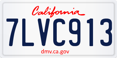 CA license plate 7LVC913