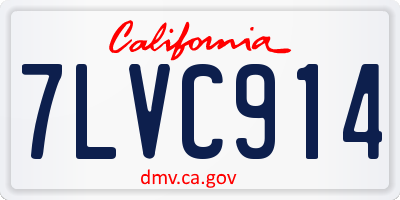CA license plate 7LVC914