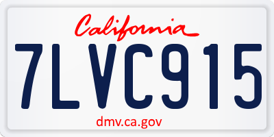CA license plate 7LVC915