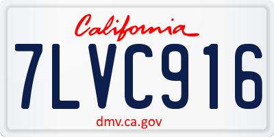 CA license plate 7LVC916