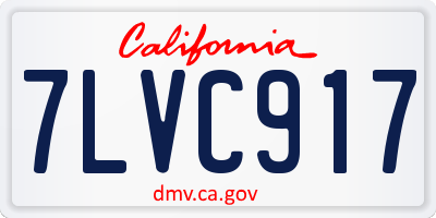 CA license plate 7LVC917