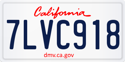 CA license plate 7LVC918