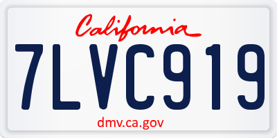 CA license plate 7LVC919