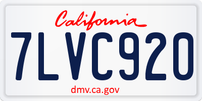 CA license plate 7LVC920
