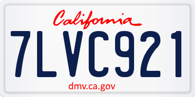 CA license plate 7LVC921