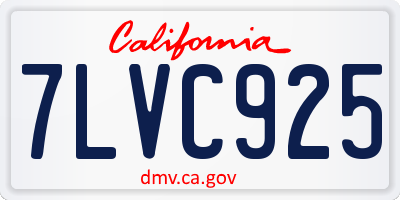 CA license plate 7LVC925