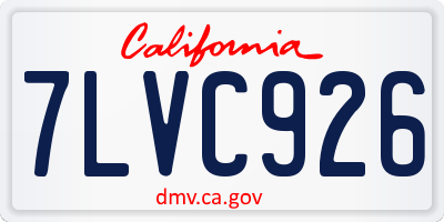 CA license plate 7LVC926