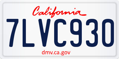 CA license plate 7LVC930