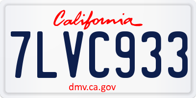 CA license plate 7LVC933