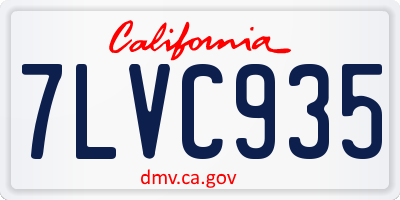 CA license plate 7LVC935