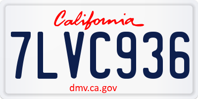 CA license plate 7LVC936