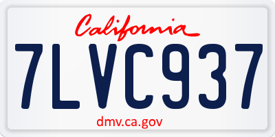CA license plate 7LVC937