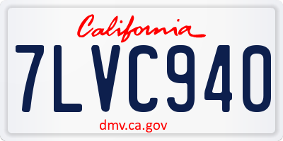 CA license plate 7LVC940