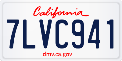 CA license plate 7LVC941