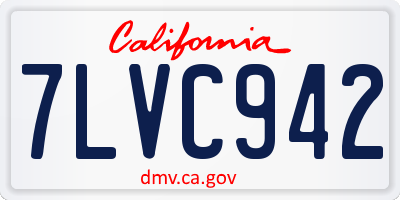 CA license plate 7LVC942