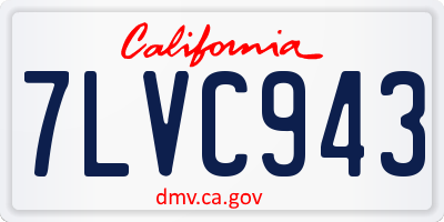 CA license plate 7LVC943