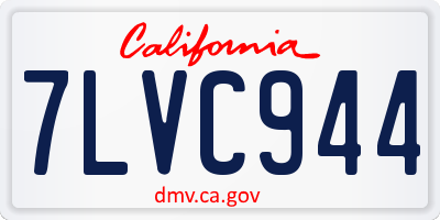 CA license plate 7LVC944