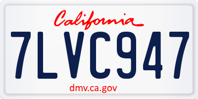 CA license plate 7LVC947