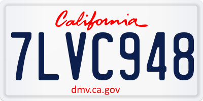 CA license plate 7LVC948