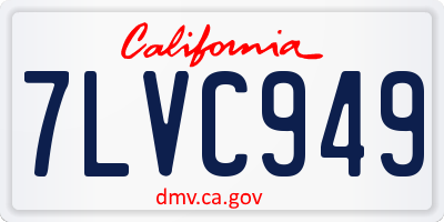 CA license plate 7LVC949