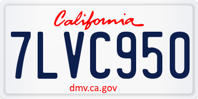 CA license plate 7LVC950