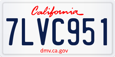 CA license plate 7LVC951