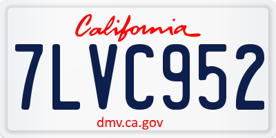 CA license plate 7LVC952