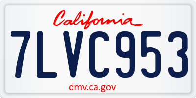 CA license plate 7LVC953