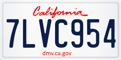 CA license plate 7LVC954