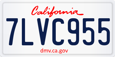 CA license plate 7LVC955