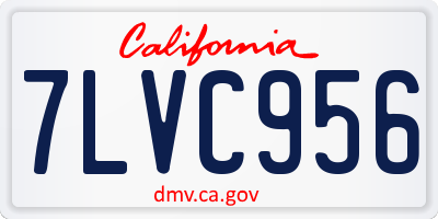 CA license plate 7LVC956