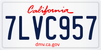 CA license plate 7LVC957