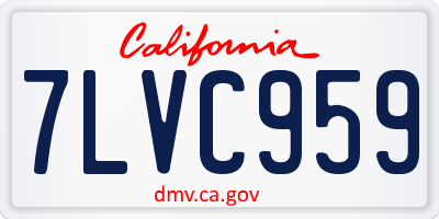 CA license plate 7LVC959
