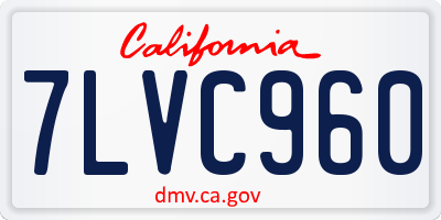 CA license plate 7LVC960