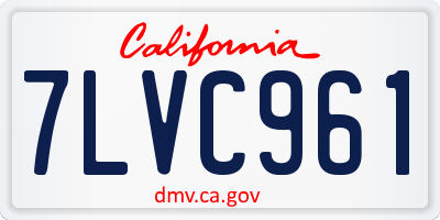 CA license plate 7LVC961