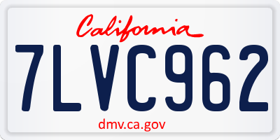 CA license plate 7LVC962