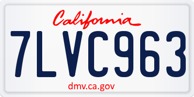 CA license plate 7LVC963