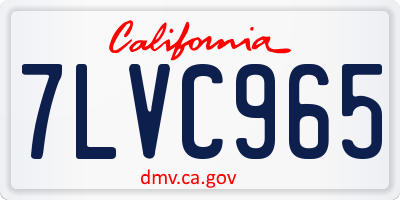 CA license plate 7LVC965