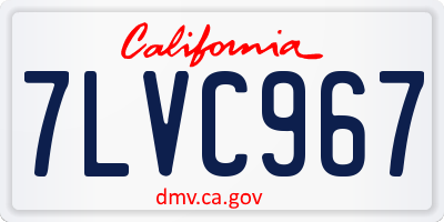 CA license plate 7LVC967