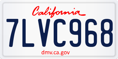 CA license plate 7LVC968