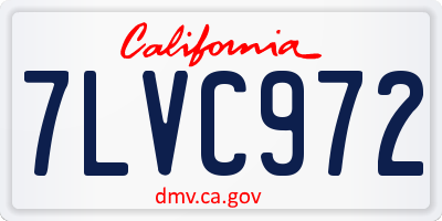 CA license plate 7LVC972