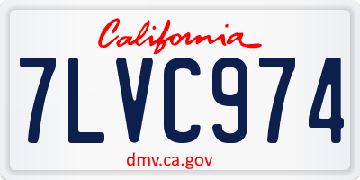 CA license plate 7LVC974