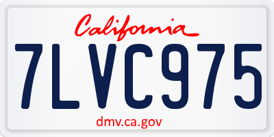 CA license plate 7LVC975