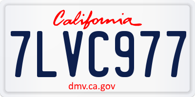 CA license plate 7LVC977
